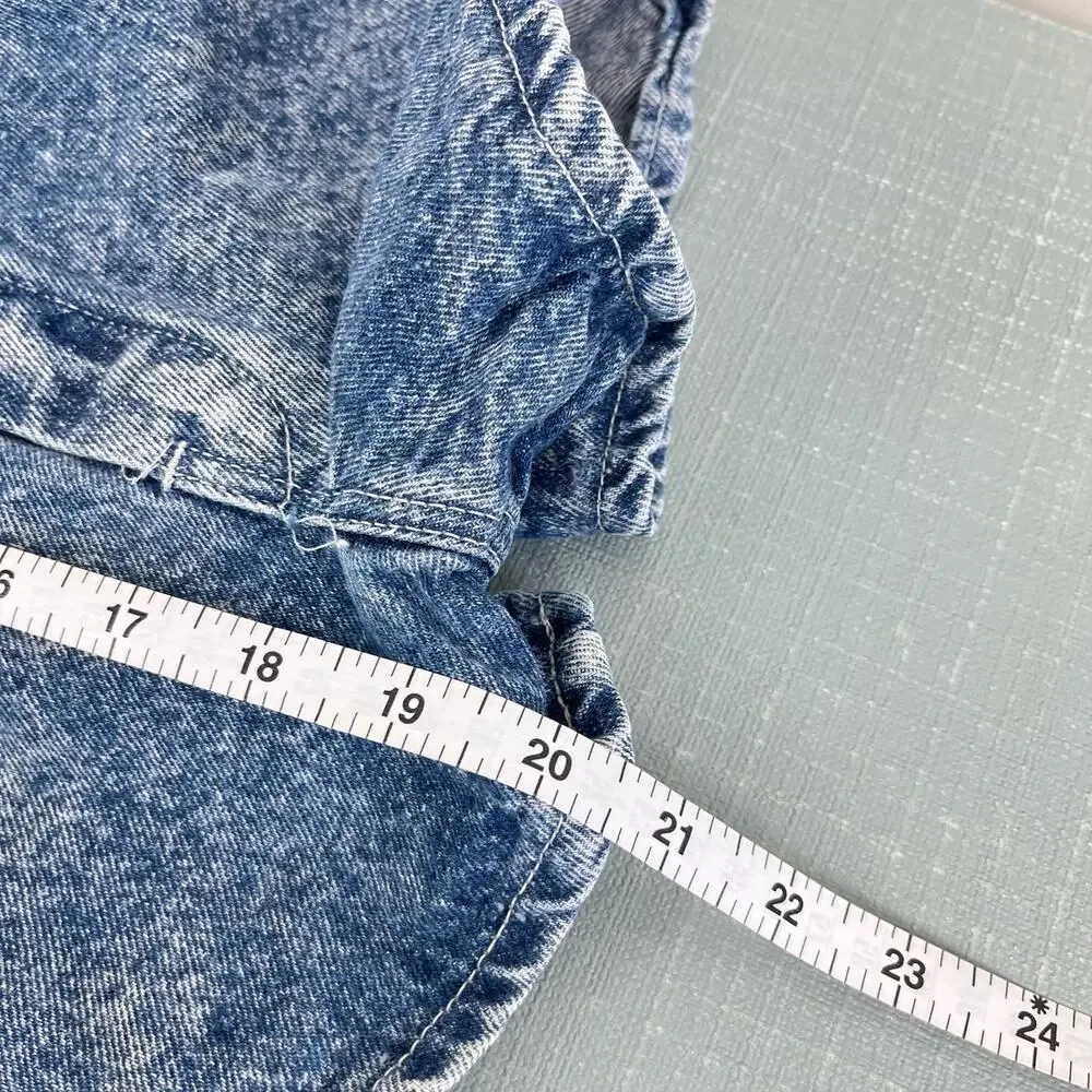 Vintage OshKosh B'gosh Acid Wash Denim Smiley Shortalls 4T USA